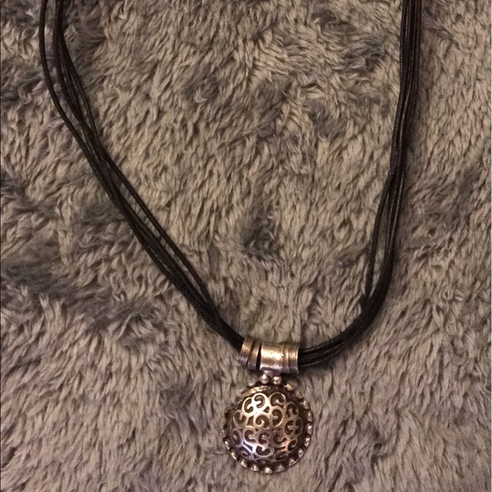 Urban Outfitters Black Necklace w/ silver pendant